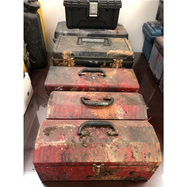 Group of 6 assorted toolbox props from popular sci-fi series