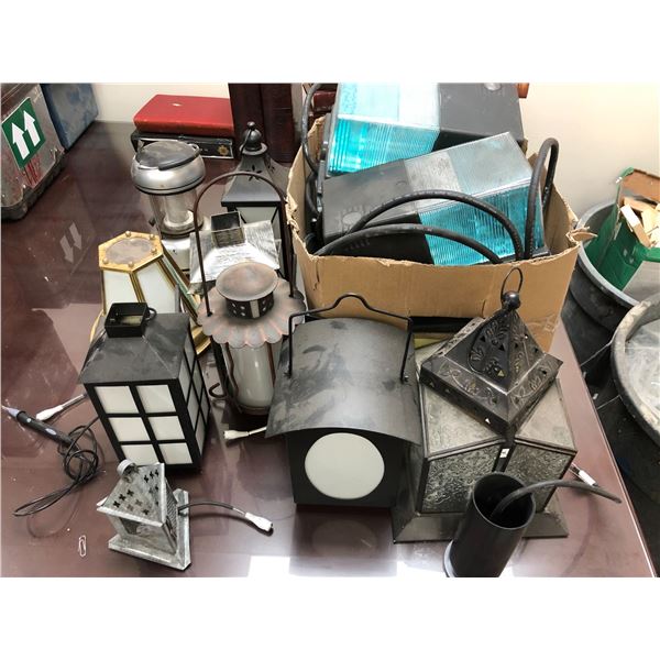 Group of assorted lights/lamps/lanterns props from popular sci-fi series