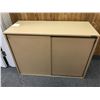 Image 2 : Small wooden desk and metal office cabinet from the production office of the show
