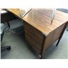 Image 1 : Wood laminate 2 piece L shaped 6 drawer desk from production offices of the show