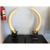 Image 1 : Pair of Faux elephant tusks decorative pieces 32" Tall from the sci-fi show