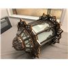 Image 1 : Ornate metal crafted glass panel large light fixture (approx. 30" x 18") from the sci-fi show
