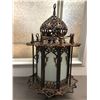 Image 2 : Ornate metal crafted glass panel large light fixture (approx. 30" x 18") from the sci-fi show