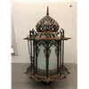 Image 1 : Ornate metal crafted glass panel large light fixture (approx. 30" x 18") from the sci-fi show
