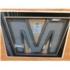 Image 1 : Large neon M sign crated in wood (dimensions shown in photo) from sci-fi show