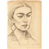 Image 1 : Mexican Charcoal on Paper Signed Frida Kahlo