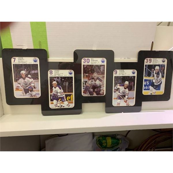 EDMONTON OILER CARDS IN FRAME