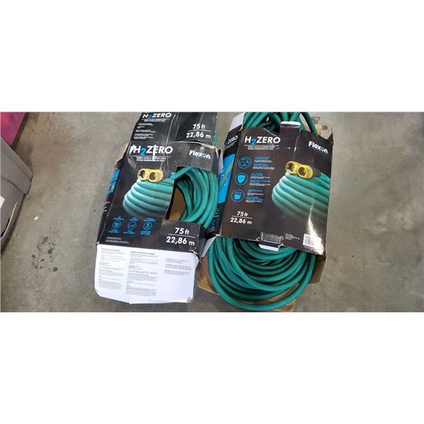 2 flexon H20 75' garden hoses