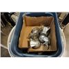 Image 1 : Tote of gate hardware and box of castors