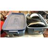Image 1 : 2 TOTES SAFETY BELT, ROPE, TROUBLE LIGHT, TOOL POUCHES