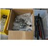 Image 3 : Box of new bike parts with 2 trays of bicycle parts and allen wrenches