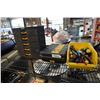 Image 1 : Mastercraft organizer with various bike repair parts, assorted hand tools and dewalt case