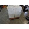Image 1 : 2 METAL 2 DRAWER FILING CABINETS AND FLOOR DOLLY