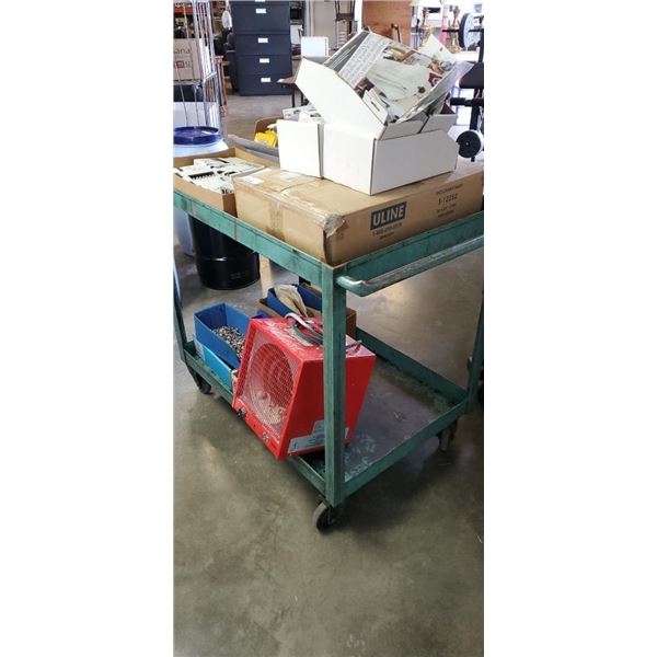 Two tier rolling cart