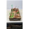 Image 1 : 7 pieces of art glass Bud vases and Bridal basket