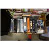 Image 2 : 2 trays of vintage books including holy bible and websters dictionary with PC games
