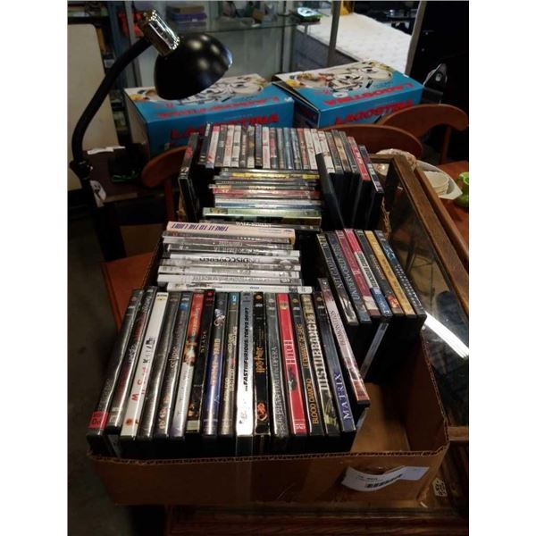 2 TRAYS OF DVDS