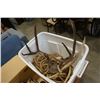 Image 3 : BOX AND BIN OF ANTLERS, FIRST NATIONS ART, WOOD FISHING FLOATS AND ROPE