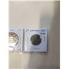 Image 2 : 1951 CANADIAN COINS .800 SILVER 50 CENT, 1951 CHROME 5 CENT, 1951 COMM. 5 CENT
