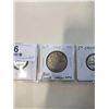 Image 3 : 1951 CANADIAN COINS .800 SILVER 50 CENT, 1951 CHROME 5 CENT, 1951 COMM. 5 CENT