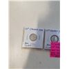 Image 2 : 4 CANADIAN SILVER 10 CENT 1950-1952 LARGE KING GEORGE VII AND 1953 FIRST QUEEN ELIZABETH II  .800 SI