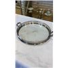 Image 2 : Silverplate rim and crystal vase handled tray with four Cristal wine stemware