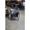 Image 1 : BROWN STUDDED MODERN WINGBACK CHAIR