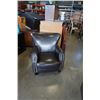Image 1 : BROWN STUDDED MODERN WINGBACK CHAIR