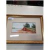 Image 2 : WATERCOLOR ON PAPER 1912 LANDSCAPE WITH BOAT ON LAKE - SIGNED INDISTINCTLY