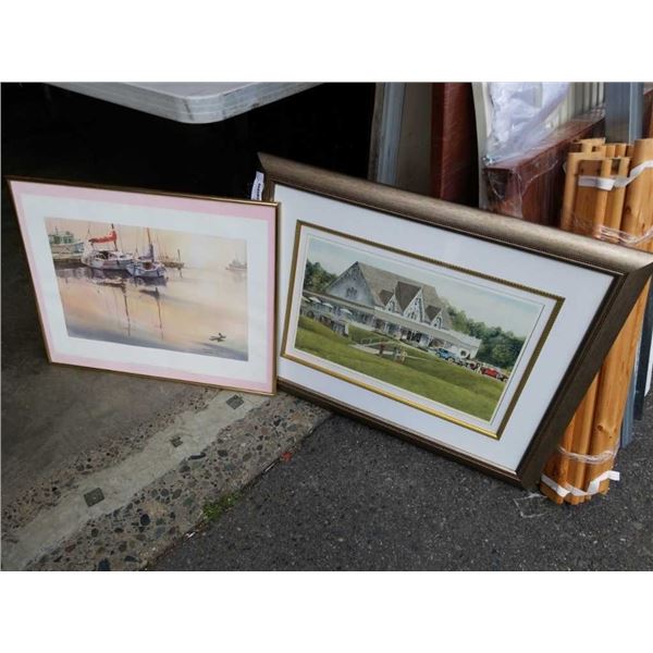 WALTER CAMPBELL SIGNED GOLF PRINT AND MORNING STILL PRINT BY BRENT HEIGHTON