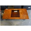 Image 2 : GLASSTOP WOOD METAL BASE COFFEE TABLE AND ENDTABLE