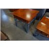Image 3 : GLASSTOP WOOD METAL BASE COFFEE TABLE AND ENDTABLE