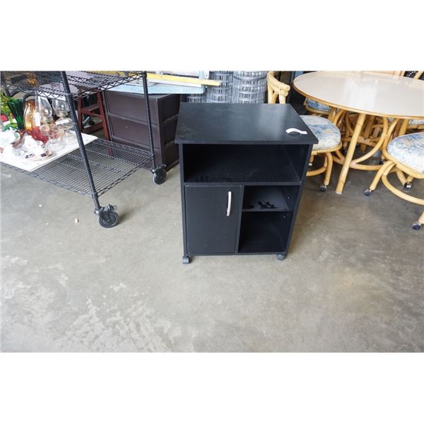 BLACK ROLLING CABINET STAND