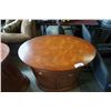 Image 2 : PAIR OF SOLID WOOD OVAL OVERSIZE NIGHTSTANDS - 35 INCHES WIDE X 23 DEEP X 34 TALL
