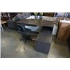 Image 1 : MODERN L DESK AND OFFICE CHAIR - 5 FOOT X 46 INCHES X 31 INCHES TALL