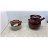 Image 1 : 2 BEAN CROCKS - 11 AND 7 INCHES TALL
