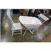 Image 1 : WHITE PAINTED DROPLEAF DINING TABLE WITH 2 PRESSBACK CHAIRS