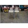 Image 1 : 2 METAL AND WICKER PATIO STOOLS