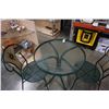 Image 2 : METAL GLASSTOP PATIO TABLE WITH 2 CHAIRS WITH TILE BACKS