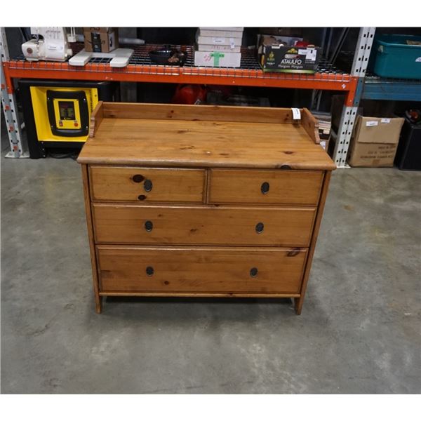 4 DRAWER PINE DRESSER - 38 INCHES WIDE X 20 DEEP X 33 TALL