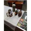 Image 1 : 2 SIGNED WOOD DUCKS - ONE HAS DAMAGED BILL AND 2 STEINS