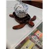 Image 2 : WOOD AND GLASS TURTLE LIDDED JAR