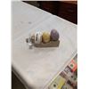 Image 1 : SOAPSTONE LION AND 2 MARBLE STONE EGGS