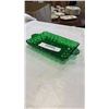 Image 8 : Green glass vase and tray with min glass lidded stem bowl