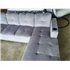 Image 2 : FLOOR MODEL GREY FABRIC 2 PC SECTIONAL SOFA WITH CUPHOLDERS, AND REMOVABLE PILLOW BACKS, RETAIL $129