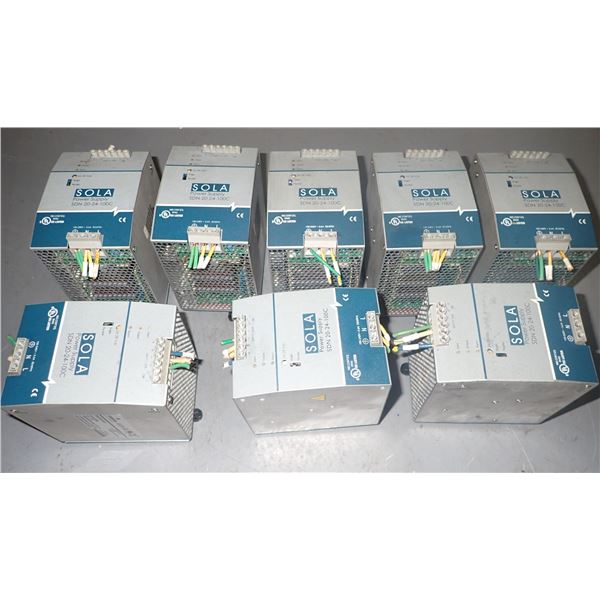 Lot of (8) Sola #SDN 20-24-100C Power Supplies