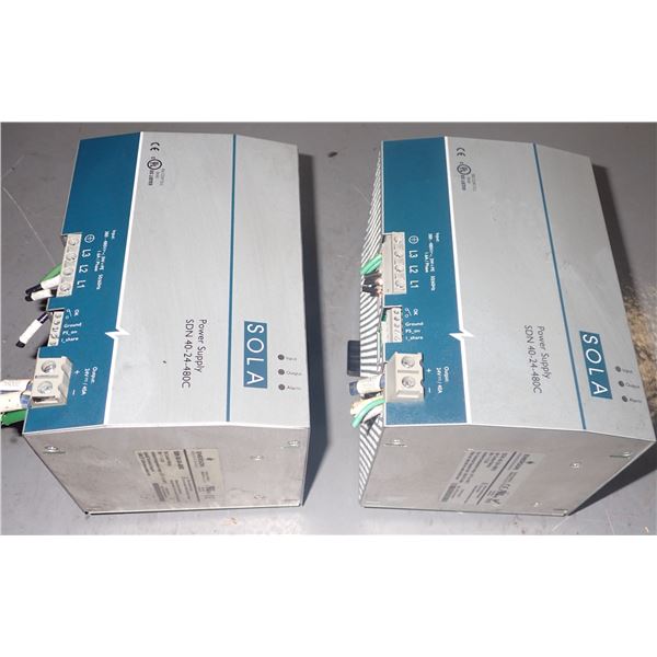 Lot of (2) Sola #SDN 40-24-480C Power Supplies