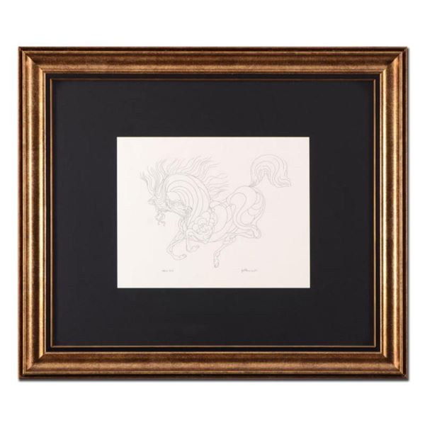 Guillaume Azoulay, "Sketch AZA" Framed Original Drawing, Hand Signed with Letter of Authenticity.