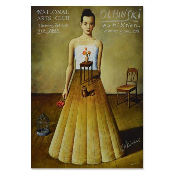 Rafal Olbinski, "National Arts Club" Hand signed Offset Lithograph with Letter of Authenticity.