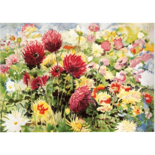 Perla Fox- Original Serigraph "Dahlias"